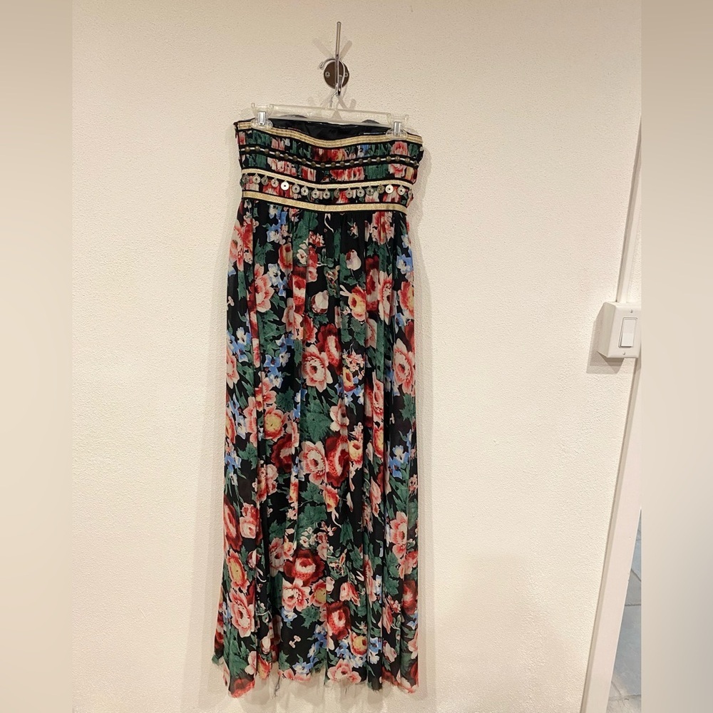 Pearl Georgina Chapman Marchesa Floral Gypsy Maxi Dress Size 4 EUC - Picture 6 of 6